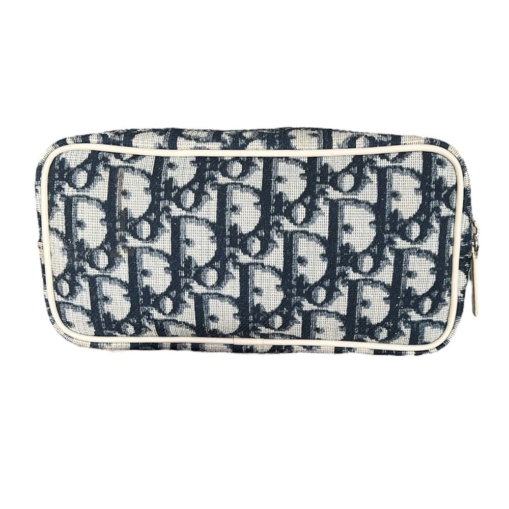 Christian Dior Y2K Trotter 1 Cosmetic Navy,White Pouch PNC Rare Oblique EUC - Picture 11 of 11